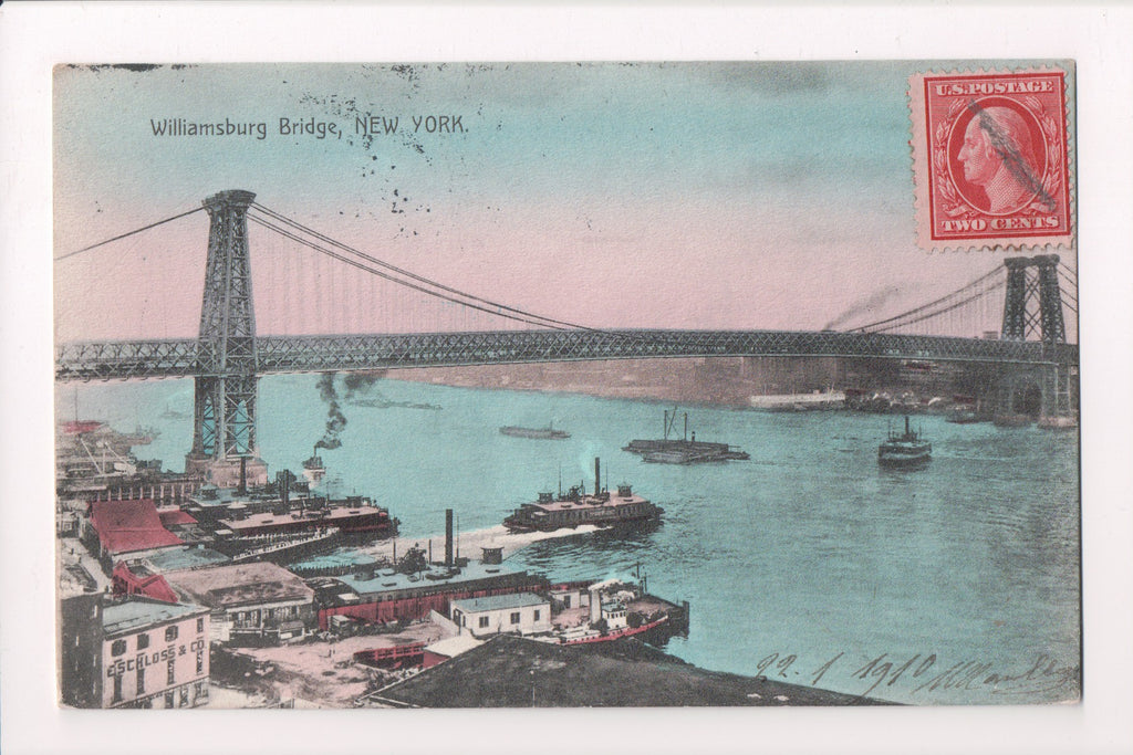 NY, NEW YORK CITY - Williamsburg Bridge, E Schloss and Co sign - 700021