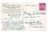 NY, NEW YORK CITY - Hotel Capitol, Wm Howard Mgr, @1956 postcard - C-0069