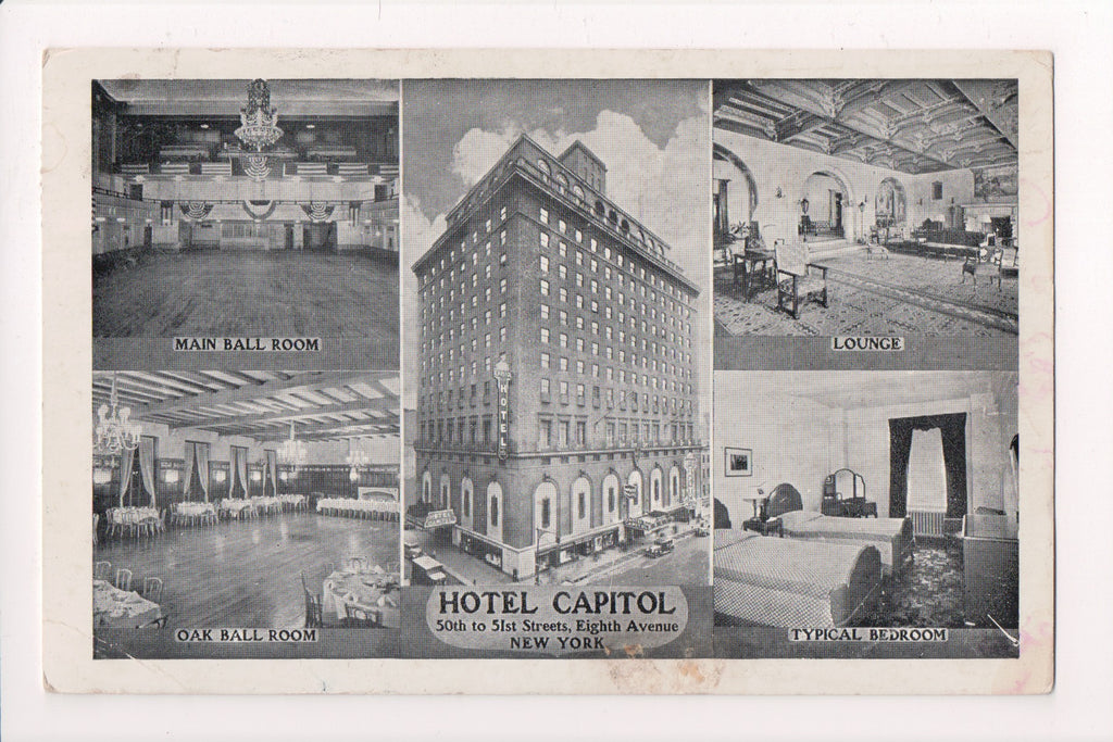 NY, NEW YORK CITY - Hotel Capitol, Wm Howard Mgr, @1956 postcard - C-0069
