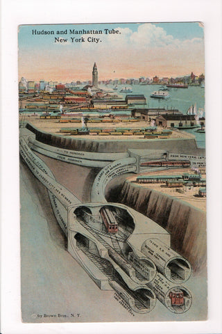 NY, NEW YORK CITY - Hudson, Manhattan Tube, with labels (original SOLD) CP0716