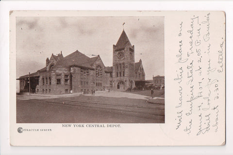 NY, SYRACUSE - NY Central Depot, train station - @1907 postcard - D17426