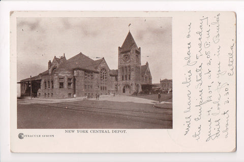 NY, Syracuse - NY Central Depot, train station - @1907 postcard - D17426