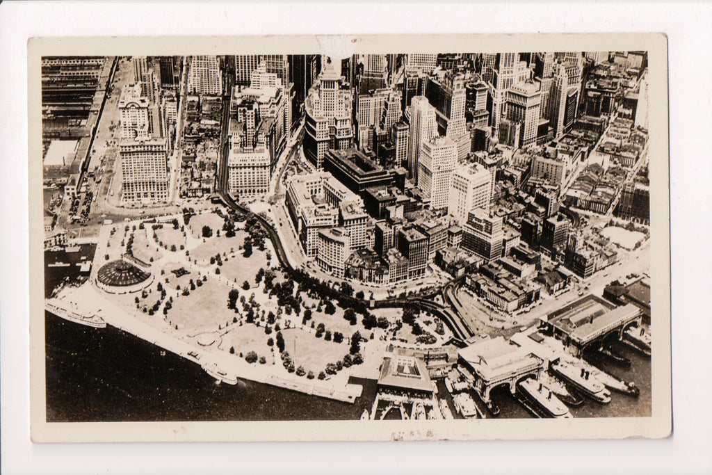 NY, NEW YORK CITY - Lower New York, RPPC Aerial View postcard - C08353