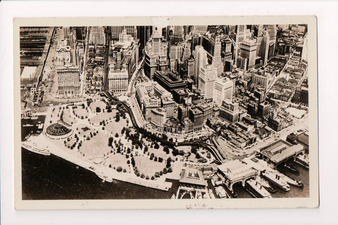 NY, NEW YORK CITY - Lower New York, RPPC Aerial View postcard - C08353