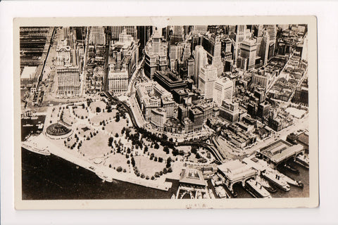 NY, New York City - Lower New York, RPPC Aerial View postcard - C08353