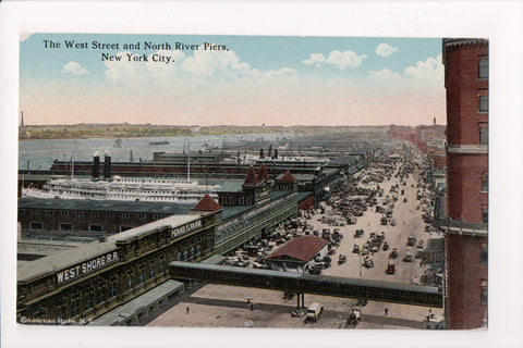 NY, NEW YORK CITY - West St and North River Piers, West Shore RR (original SOLD) JJ0787