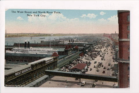 NY, New York City - West St and North River Piers, West Shore RR - JJ0787