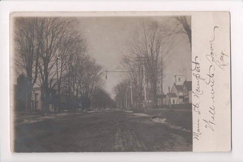 NY, NEWPORT - Main St, Methodist Church on Right (original SOLD) - CP0651