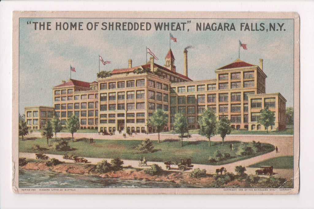 NY, NIAGARA FALLS - Home of Shredded Wheat - @1916 Falls Station Flag cancel - S
