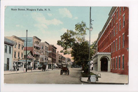 NY, NIAGARA FALLS - Main St with signs postcard - T00102