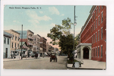 NY, Niagara Falls - Main St with signs postcard - T00102