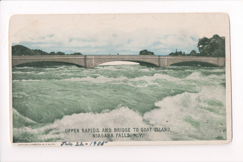 NY, NIAGARA FALLS - Bridge to Goat Island, Upper Rapids (original SOLD) w01036