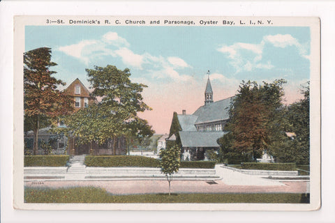 NY, Oyster Bay - St Dominicks R C Church, Parsonage postcard - w03046