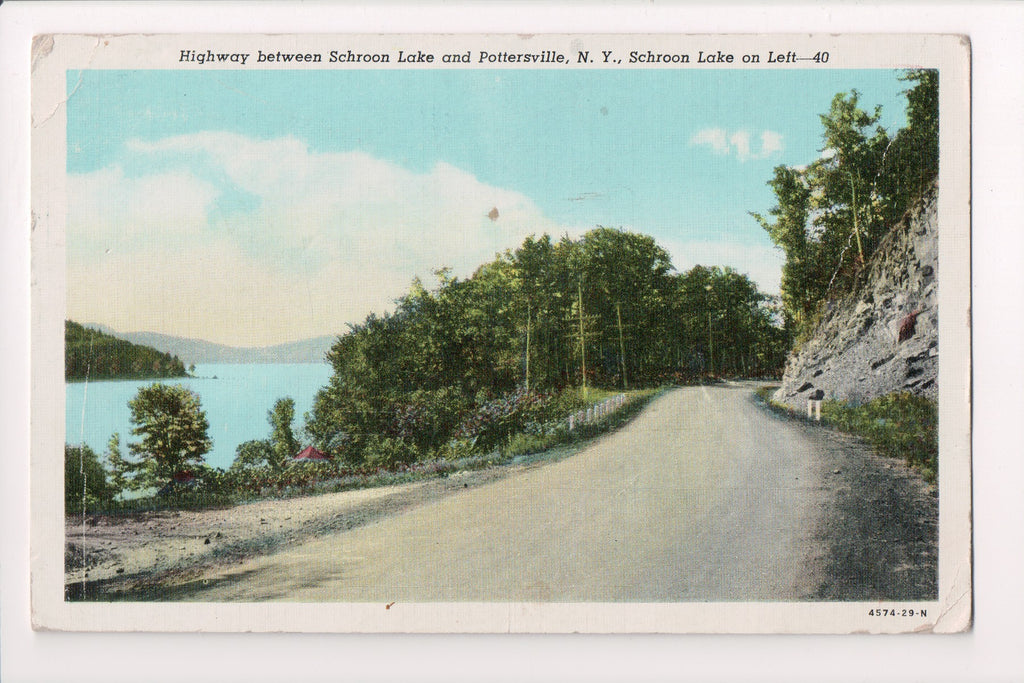NY, SCHROON LAKE - Highway between Portersville, NY, Schroon Lake - 500232