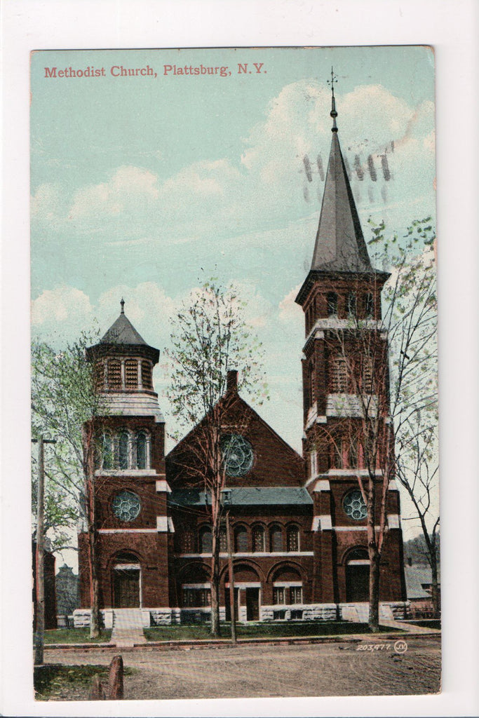 NY, Plattsburg - Methodist Church postcard - A12045