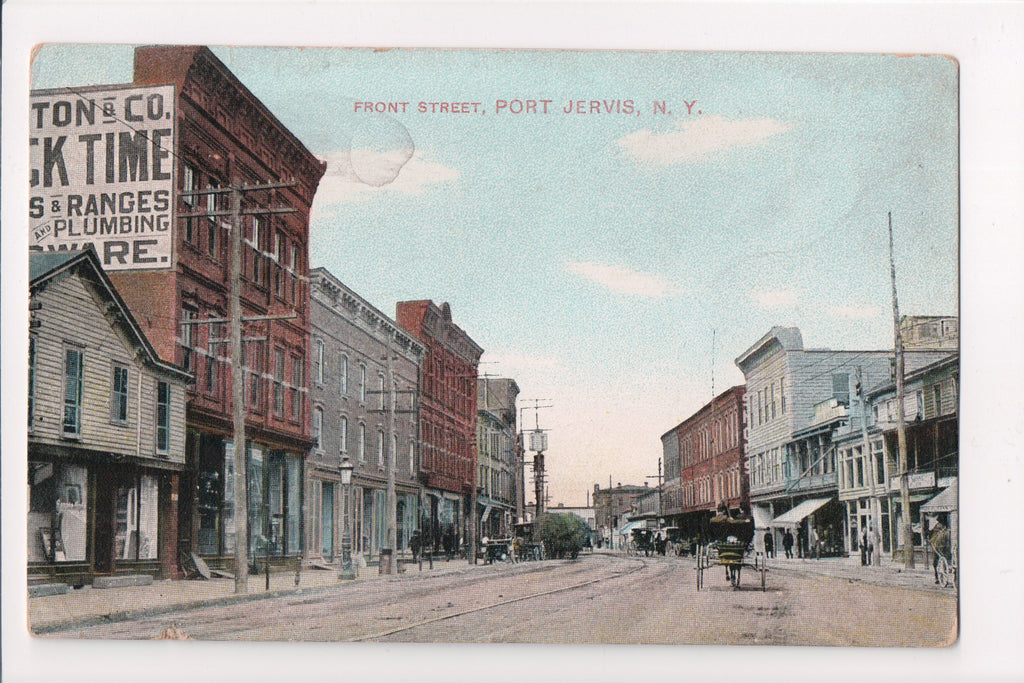 NY, Port Jervis - Front St - Temme postcard - D08115