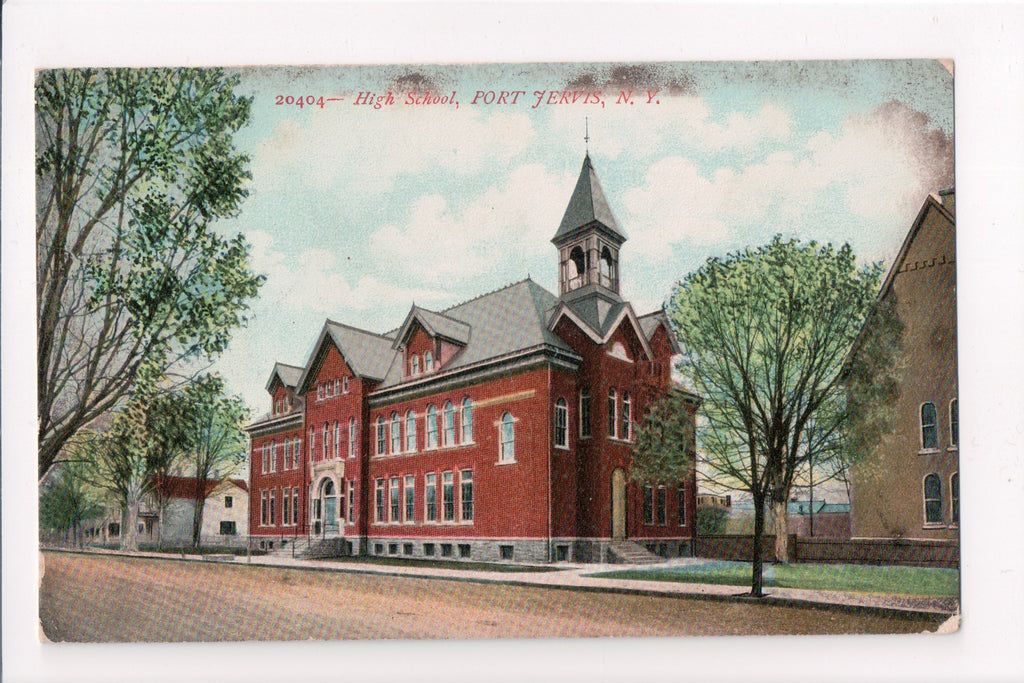 NY, PORT JERVIS - High School postcard - w01309