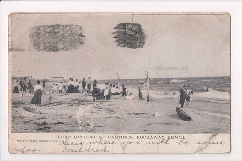 NY, ROCKAWAY BEACH - at Hammels - Q-0029 - I Stern postcard **DAMAGED / AS IS**