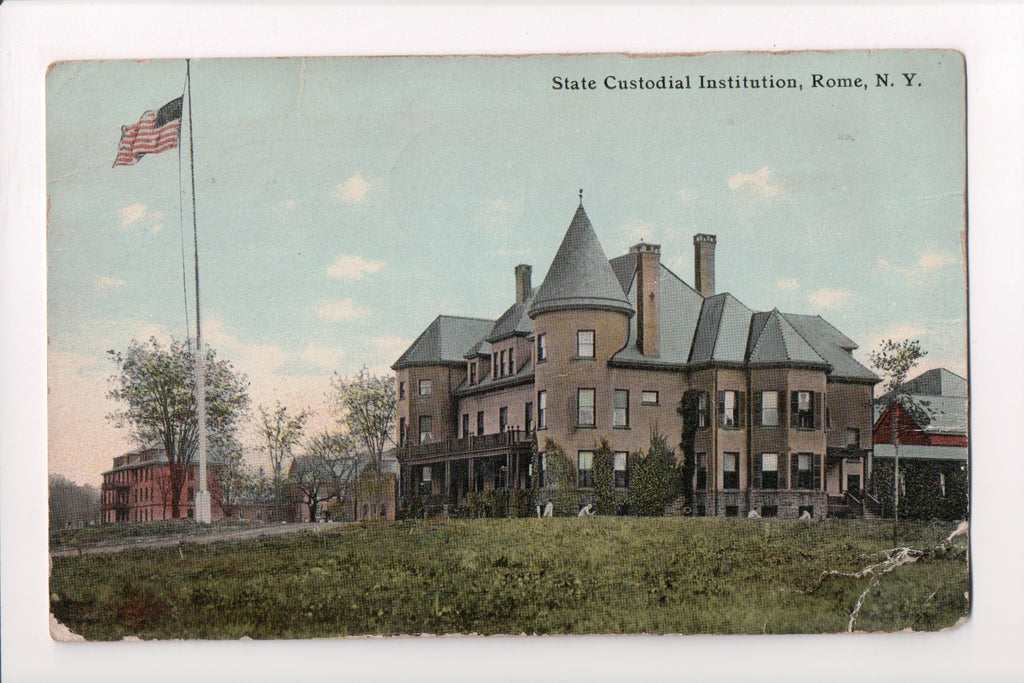 NY, ROME - State Custodial Institution, US Flag (original SOLD) - B17058