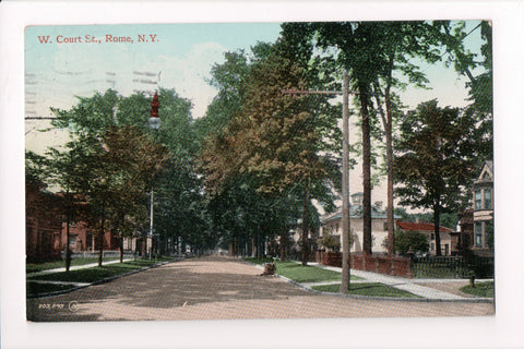NY, ROME - W Court Street  postcard - H04070