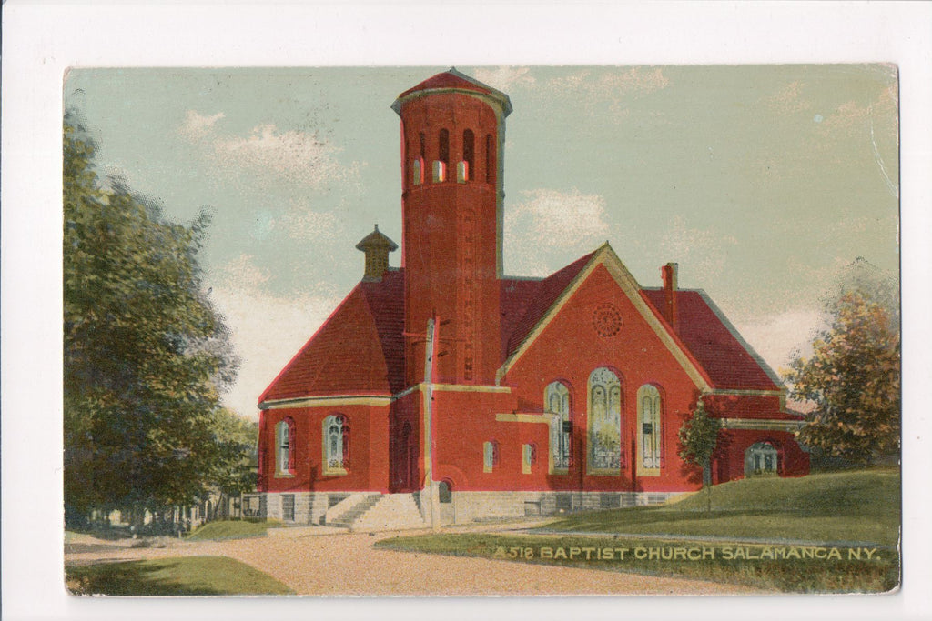 NY, Salamanca - Baptist Church postcard - A07059