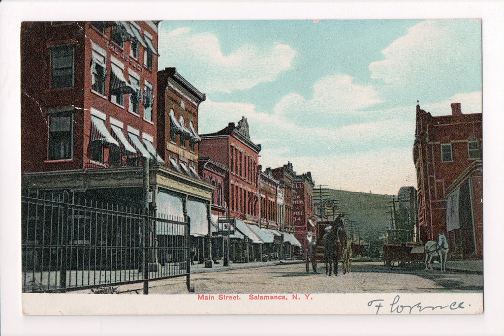 NY, SALAMANCA - Main Street postcard - D17245