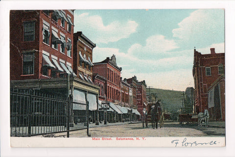 NY, SALAMANCA - Main Street postcard - D17245