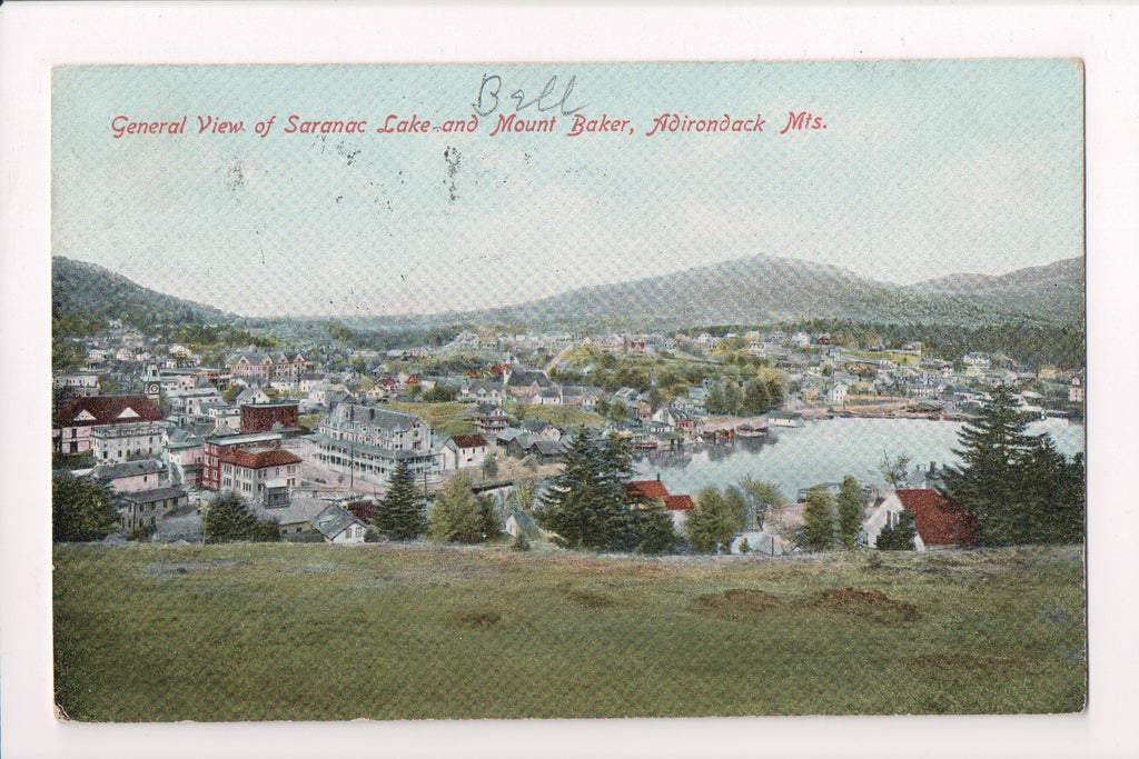 NY, Saranac Lake - Bird Eye View, vintage postcard - R00762