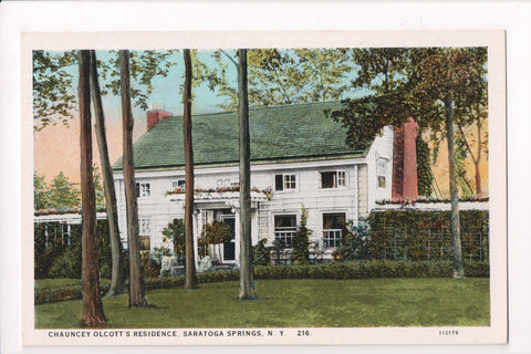 NY, Saratoga Springs - Residence of Chauncey Olcott postcard - D17371