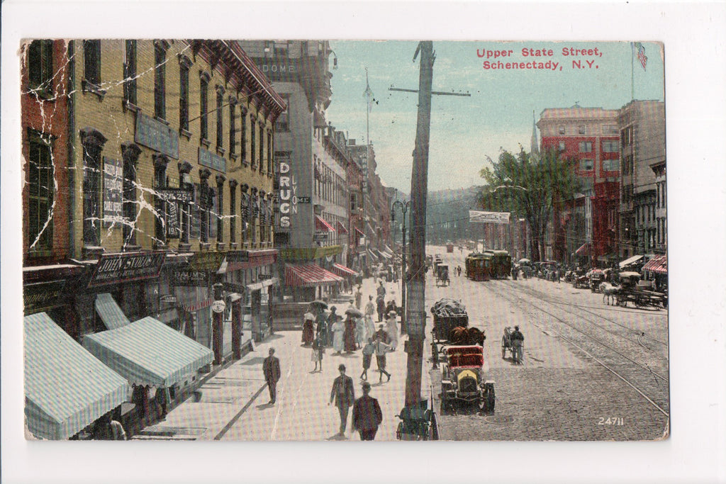 NY, Schenectady - Upper State St, legible signs - w00636