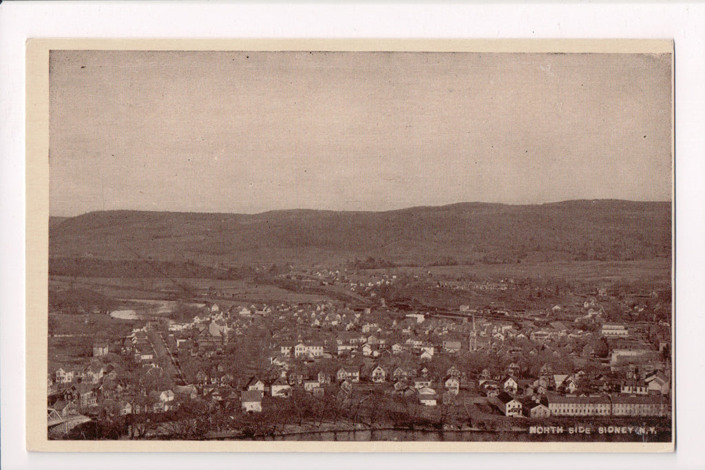 NY, SIDNEY - North Side, Bird Eye View postcard - D17366