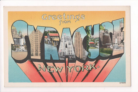 NY, SYRACUSE - Greetings from, Large Letter postcard - B08290