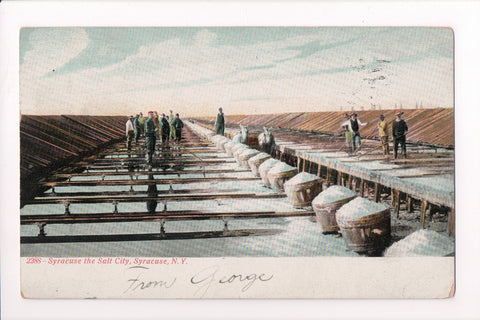 NY, Syracuse - Salt City, men working the salt about 1907 - D17238