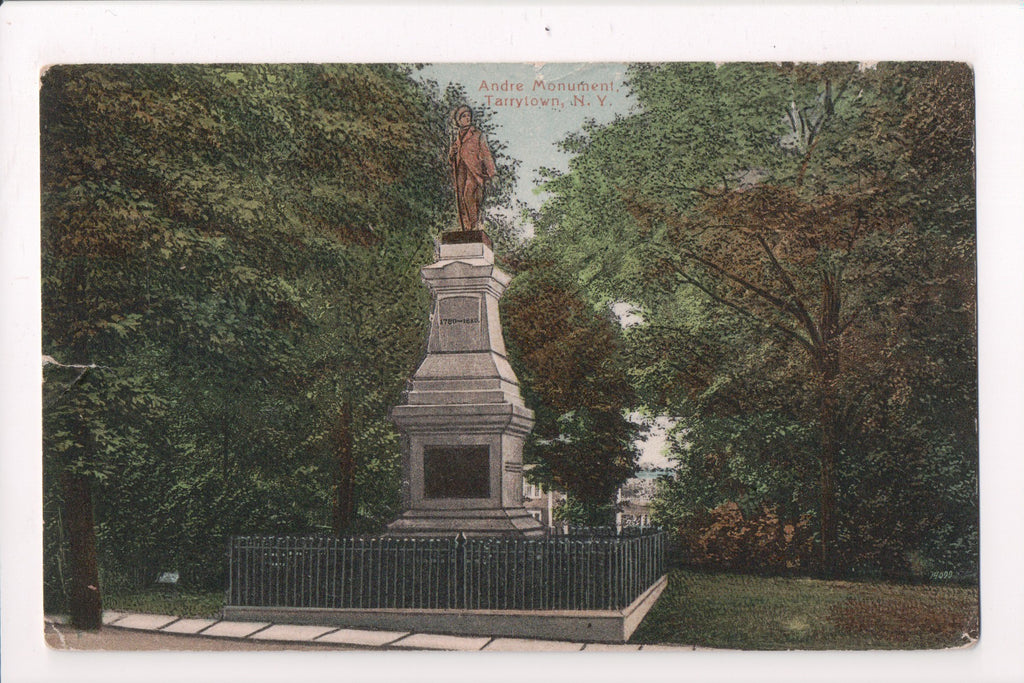 NY, Tarrytown - Andre Monument closeup - @1923 postcard - w04968