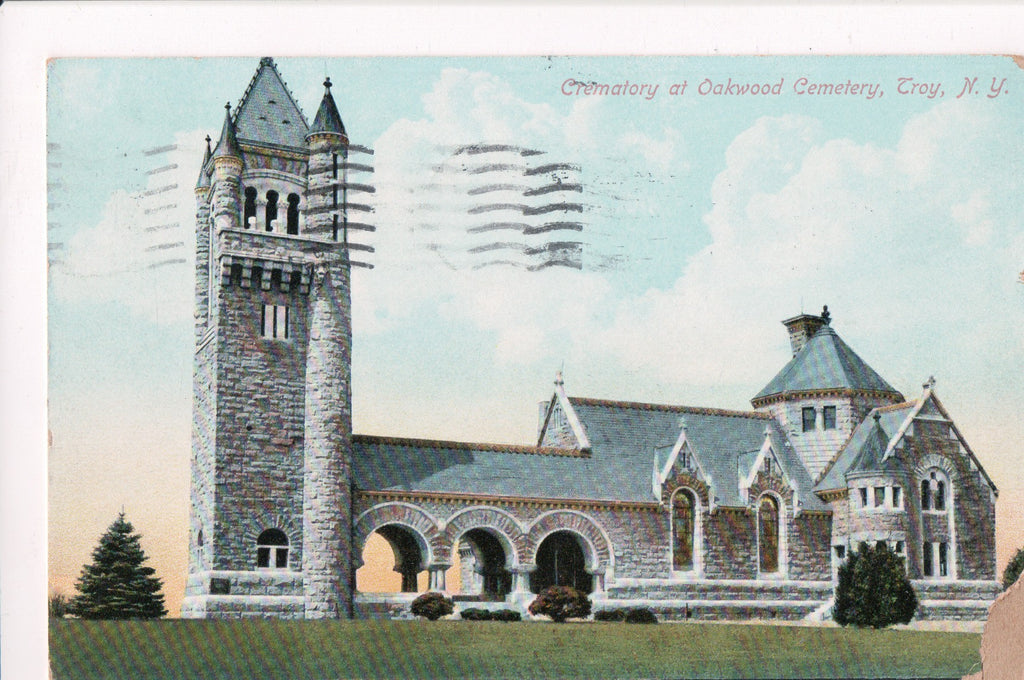 NY, TROY - Oakwood Cemetery Crematory, @1909 postcard - D17247