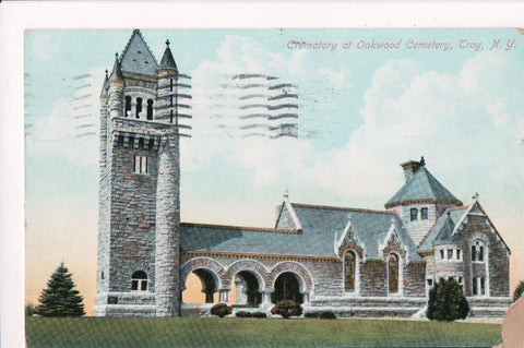 NY, TROY - Oakwood Cemetery Crematory, @1909 postcard - D17247