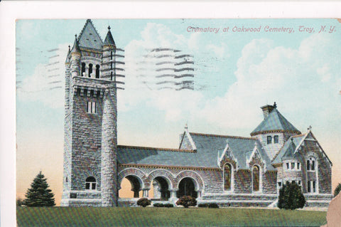 NY, Troy - Oakwood Cemetery Crematory, @1909 postcard - D17247