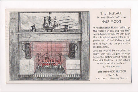 NY, TROY - Hendrick Hudson, Half Moon fireplace(original SOLD) D17390