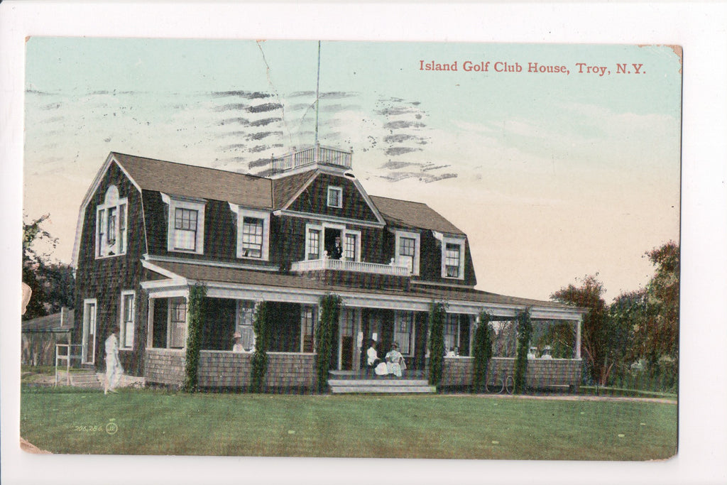 NY, Troy - Island Golf Club House postcard - D17001