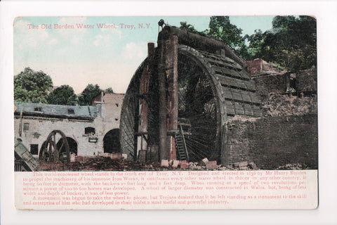 NY, Troy - Old Burden Water Wheel closeup Postcard - D17060