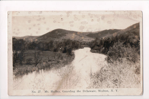 NY, Walton - Mt Holley guarding the Delaware - RPPC - 605304 - **DAMAGED / AS IS