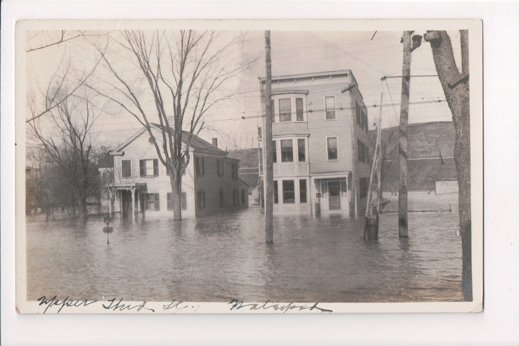NY, WATERFORD - Upper Third St w/houses, flood (original SOLD) - MB0315