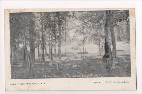 NY, West Chazy - Camp Ground, Tents - M D Clark Co postcard - A12535
