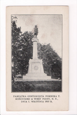 NY, West Point - Tadeusz Kosciuszko monument postcard - A17452