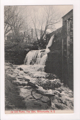 NY, Williamsville - Old Flume, The Glen - DPO cancel postcard - 505149