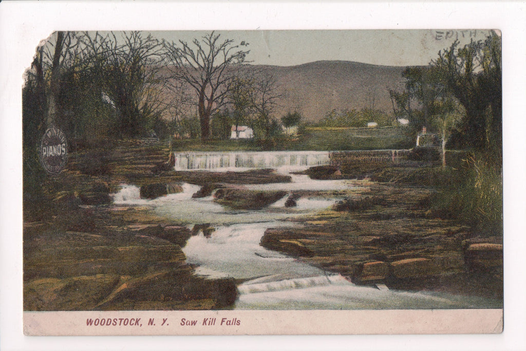 NY, Woodstock - Saw Kill Falls - 505302 - postcard **DAMAGED / AS IS**