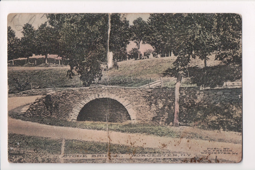 NY, WORCESTER - Stone Bridge - W H French (original SOLD) z17045