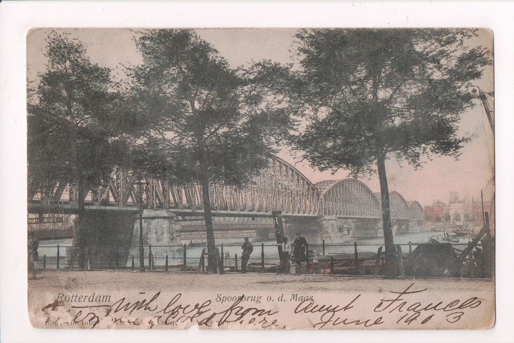 Foreign postcard - ROTTERDAM, Netherlands - Spoororug o d Maas - D17446