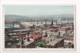 OH, Cincinnati - Bird Eye View, 2 bridges, city - CP0310