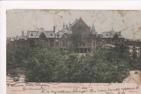 OH, Cincinnati - Music Hall - Helmlinger and Co - z17067 - postcard **DAMAGED /
